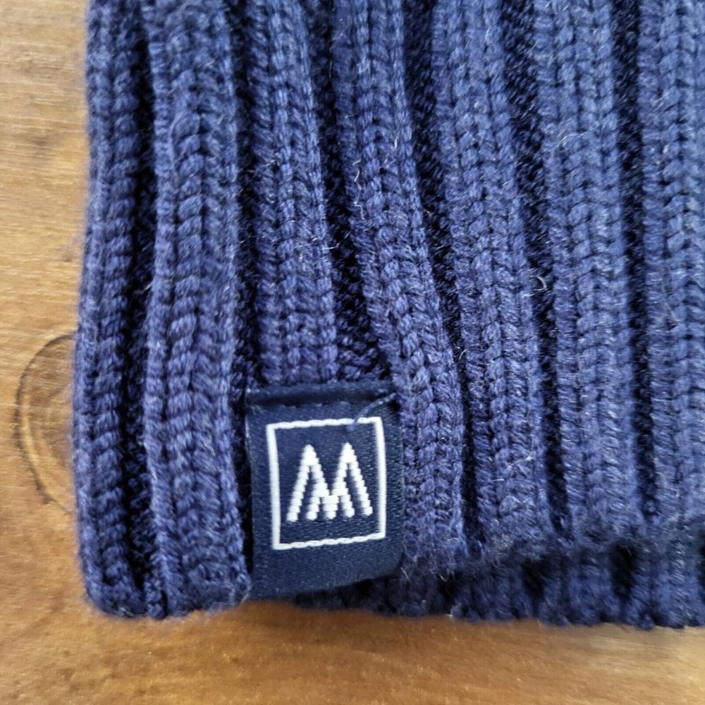 Mizzen + Main Sweater Mens Large Pullover Redford Cable Knit Blue Grandpop NWT - Picture 6 of 8